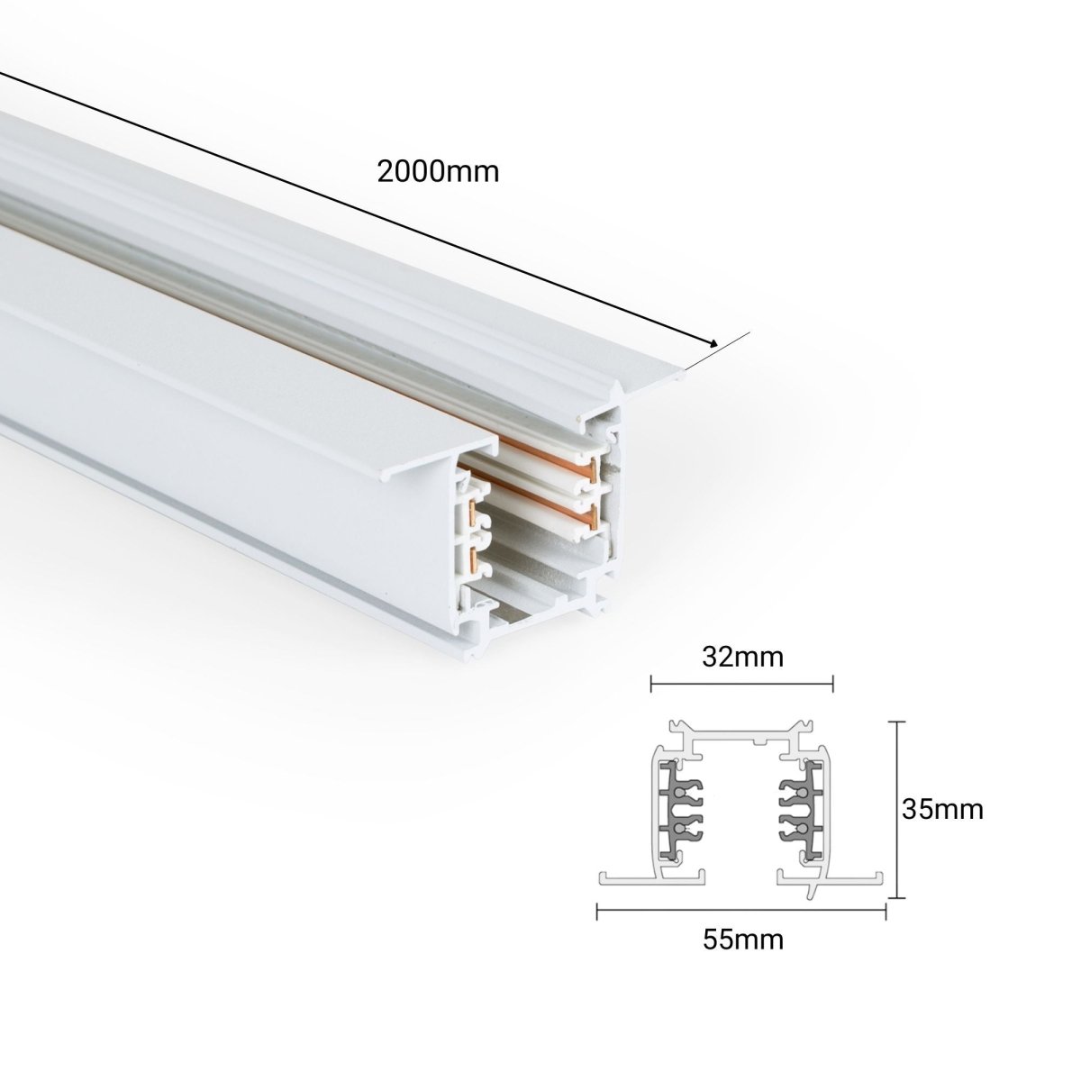 Carril trifásico empotrable - GEN2 - 2 metros - Barcelona Led-