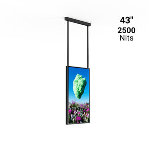Display LCD FULL HD 43" para Escaparates con Soporte de techo - Alto Brillo 2500 NITS - Android