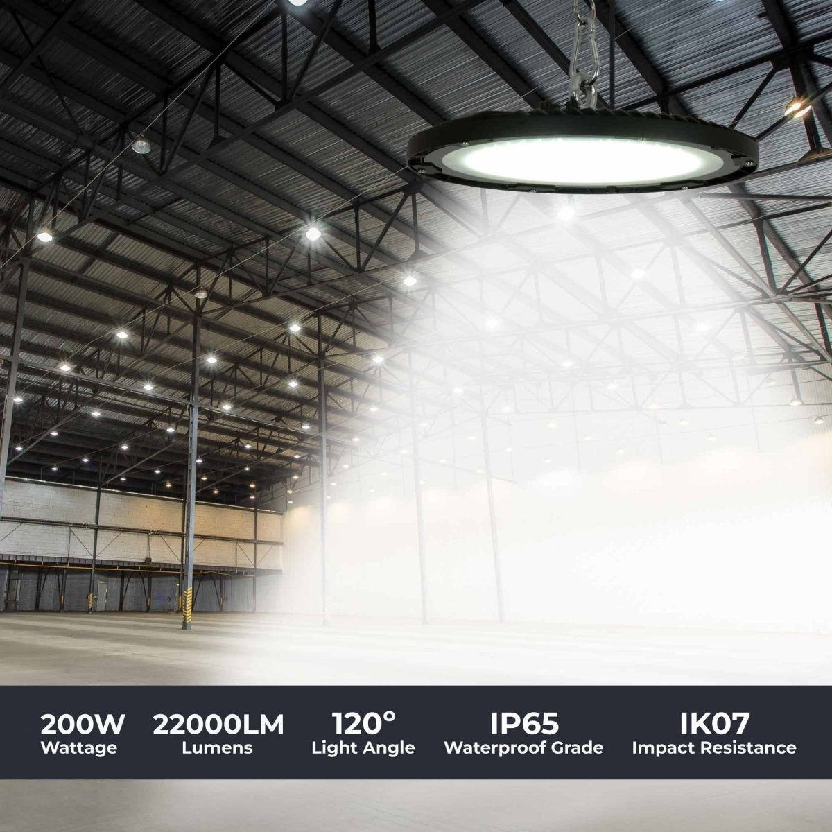 Campana LED industrial - 200W - IP65 - 110lm/W - 5 años de garantía - Barcelona Led-