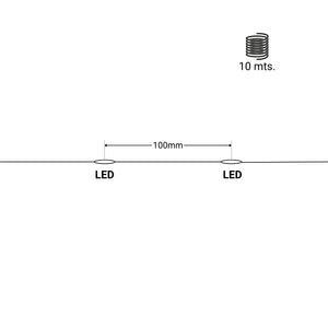 Guirnalda solar en alambre plateado - IP44 - 100 luces - Blanco cálido - 10 metros (15)