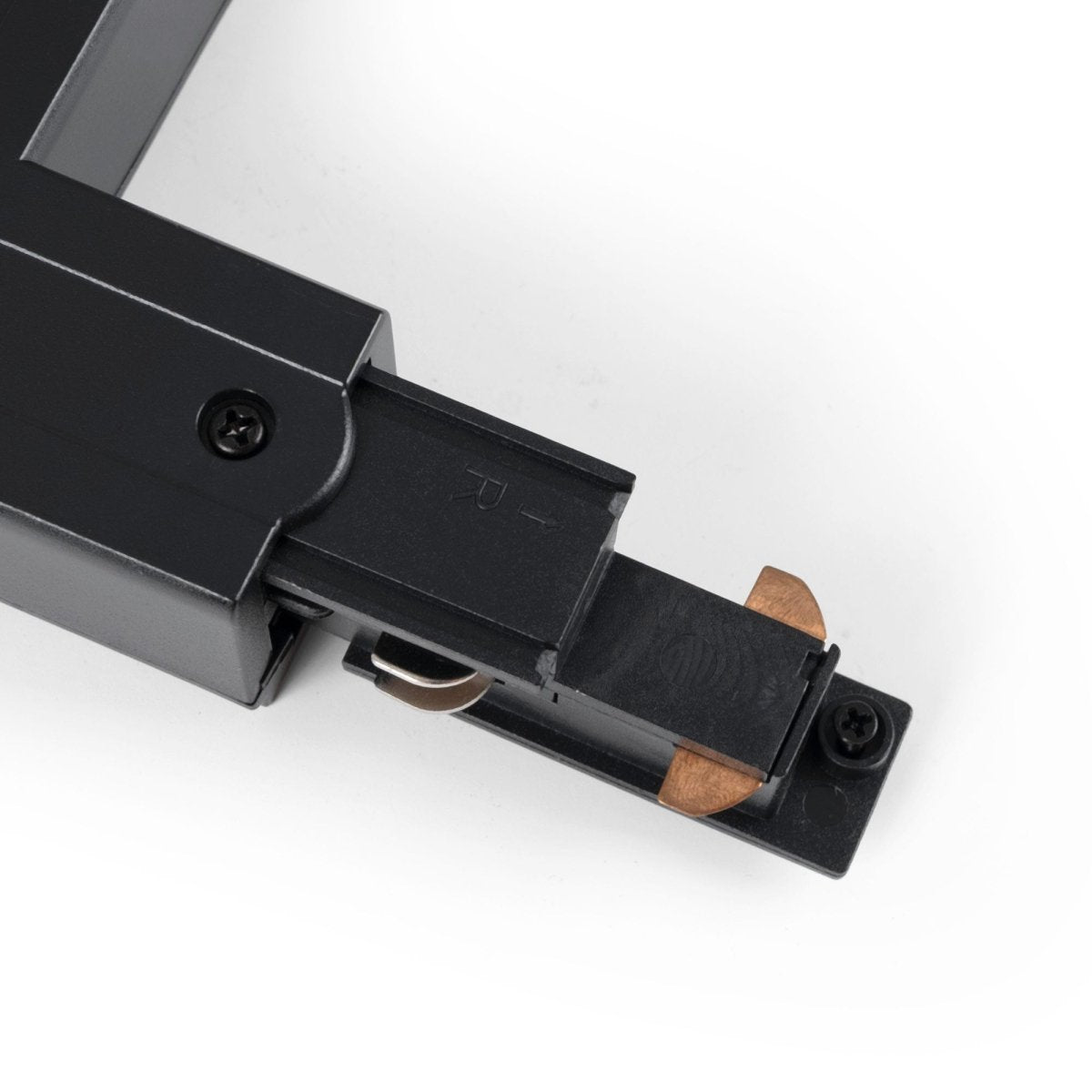 Unión rígida 90° para carril trifásico de superficie - IZQUIERDA - DALI - Barcelona Led-Accesorios