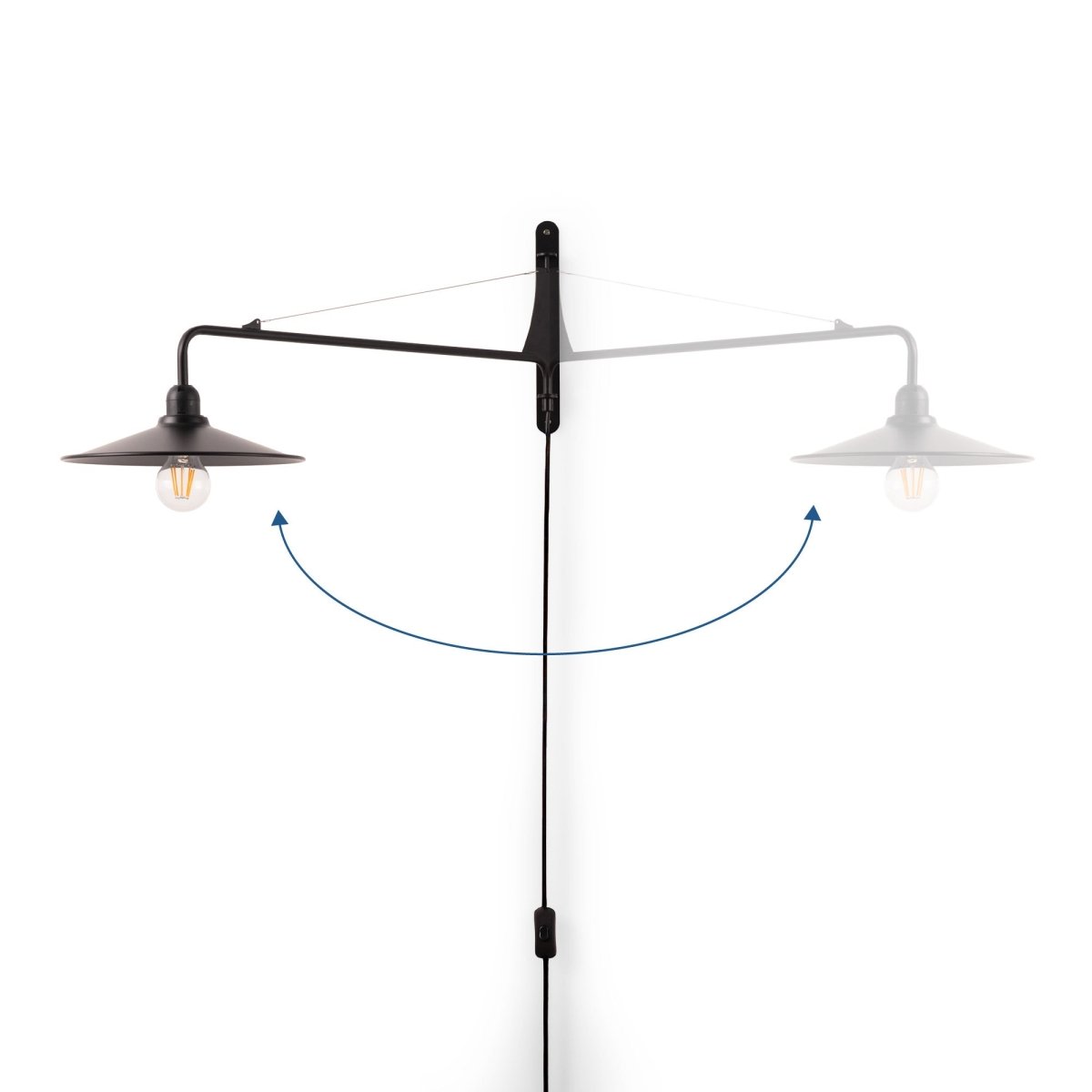 Aplique de pared orientable "PETTI" con cable y enchufe - E27 - Barcelona Led-Decoración