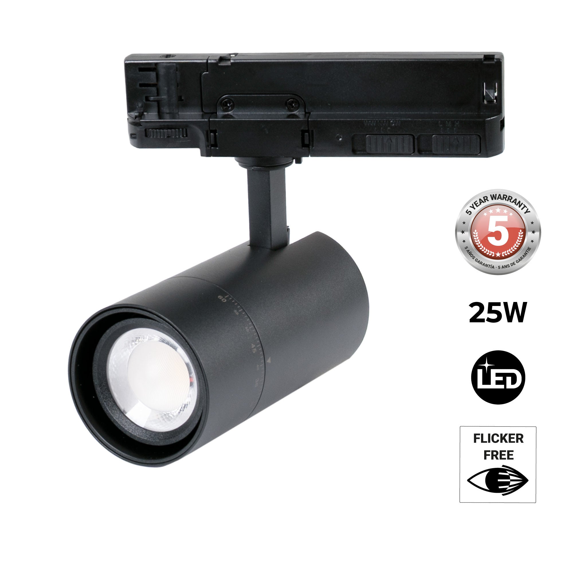 Proyector LED para carril trifásico - Potencia ajustable + ZOOM: 15W/20W/25W - CCT (47)