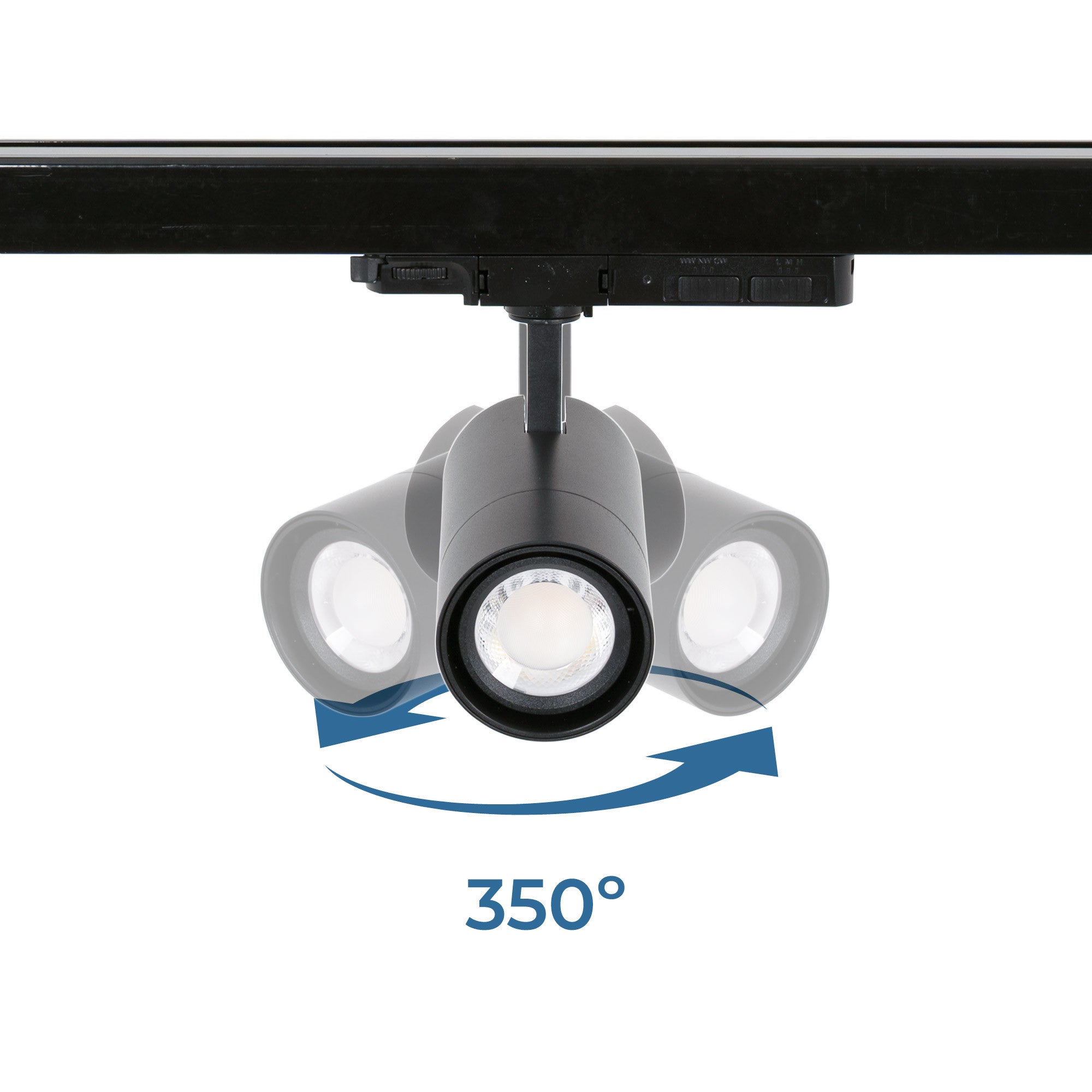 Proyector LED para carril trifásico - Potencia ajustable + ZOOM: 15W/20W/25W - CCT (49)