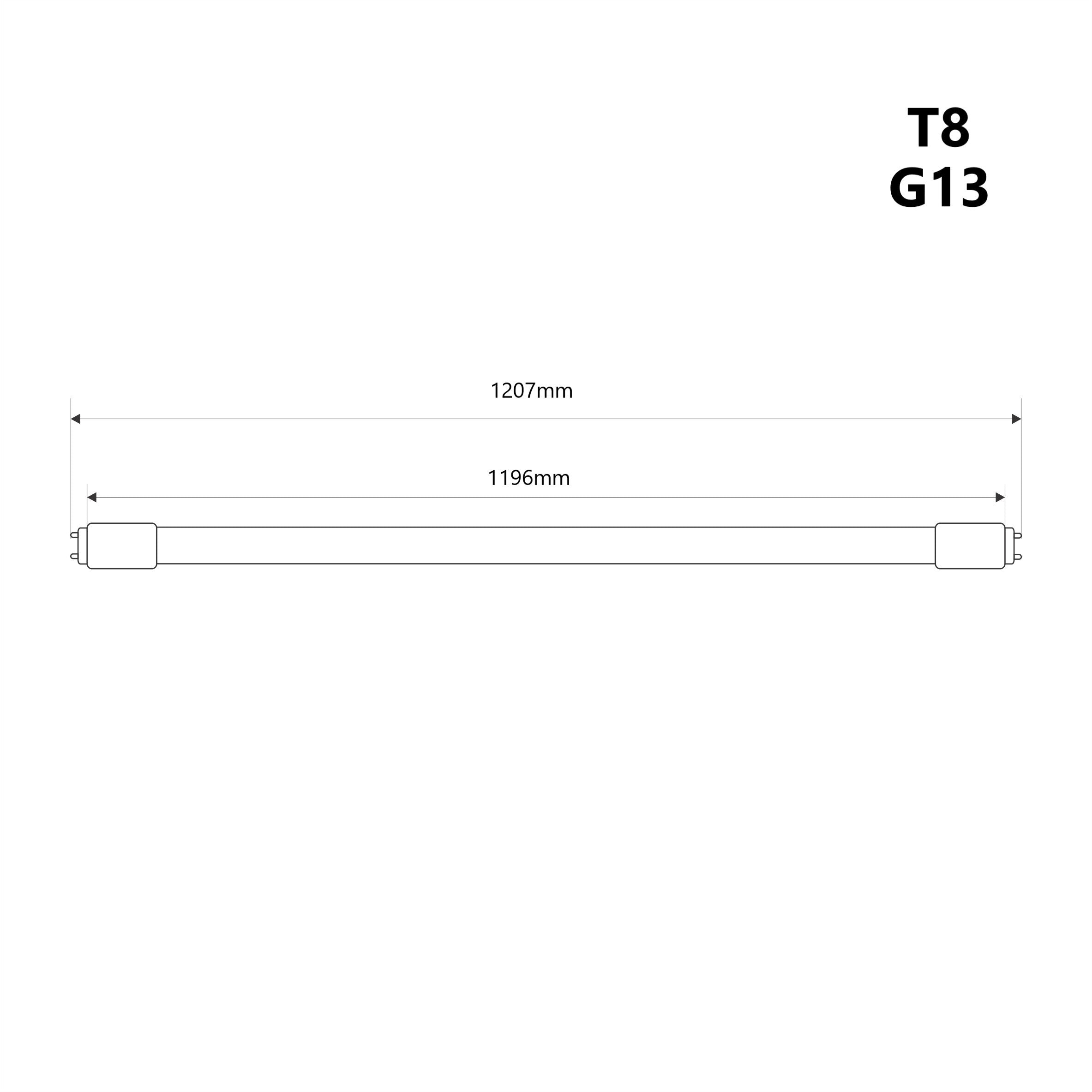 PACK x 25 - Tubo LED T8 - 18W - 120cm - 1850lm - Conexión 1 punta (10)