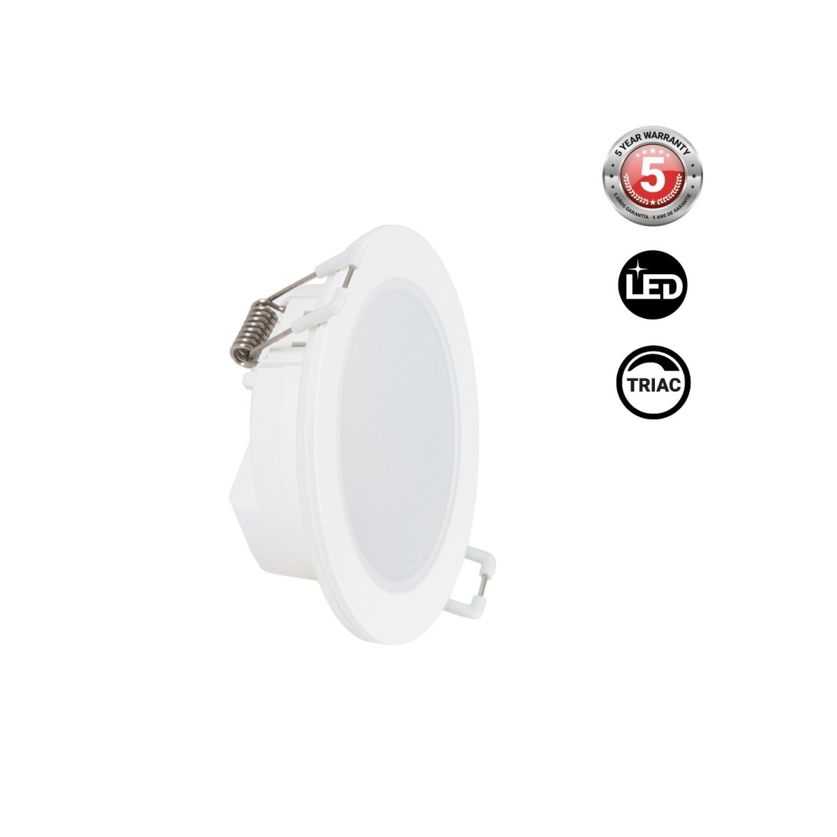 Downlight LED exterior 5W - IP65 - TRIAC regulable - Aro intercambiable - Corte Ø68mm - Barcelona Led-