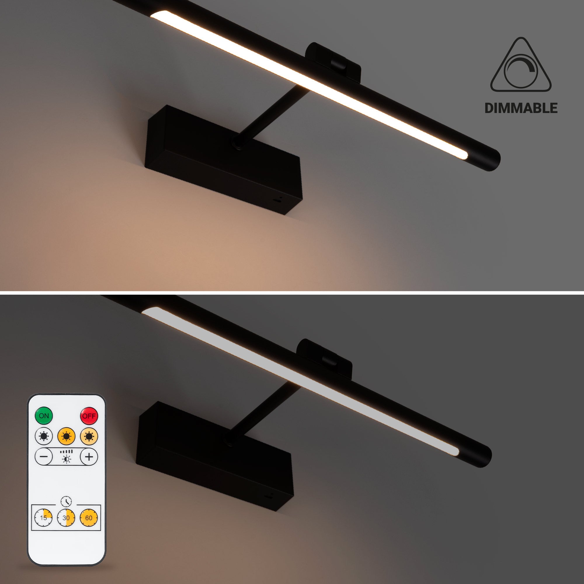 Aplique LED tubular con batería - 4W - Mando a distancia - CCT + DIM + Temporizador (28)