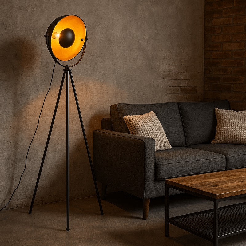 Lámpara de pie vintage con trípode "Galilen" - E27 (15)