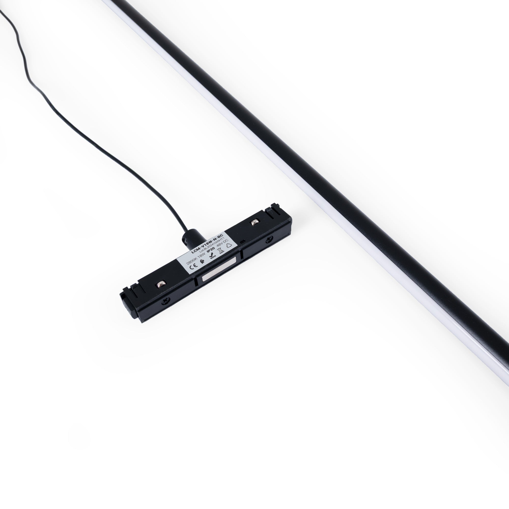 Lámpara colgante LED vertical para carril magnético - 48V - 18W - 2800K - Negra (8)