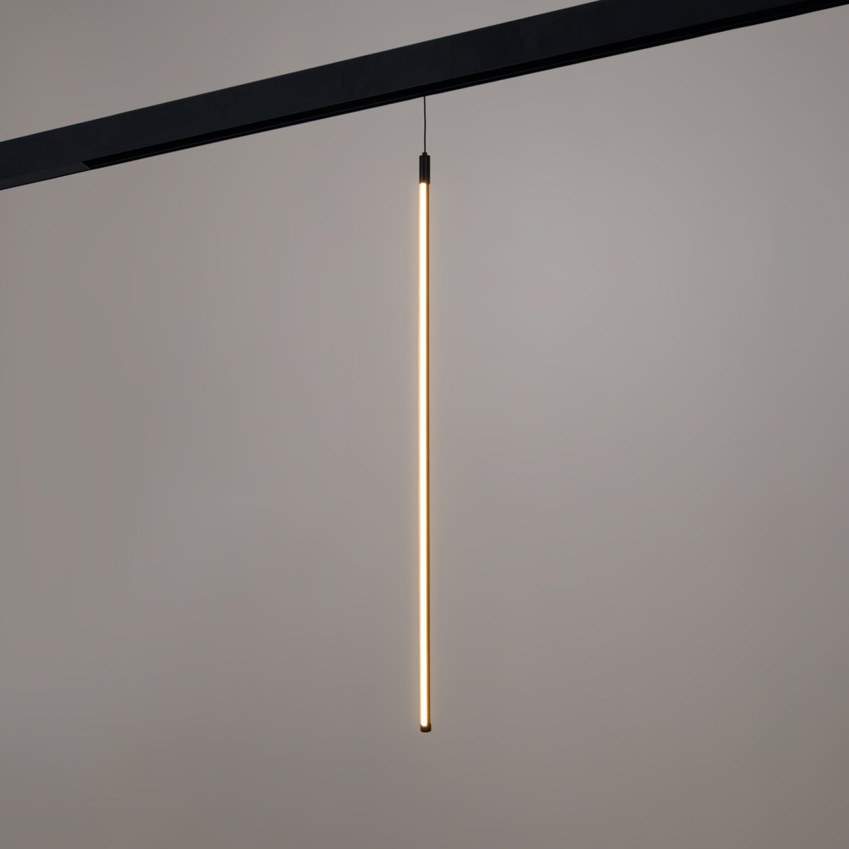 Lámpara colgante LED vertical para carril magnético - 48V - 15W - 2800K - Negra - Barcelona Led-
