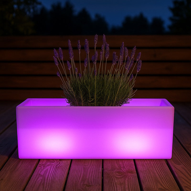 Macetero rectangular LED RGBW - 24W - Recargable - Mando a distancia (18)