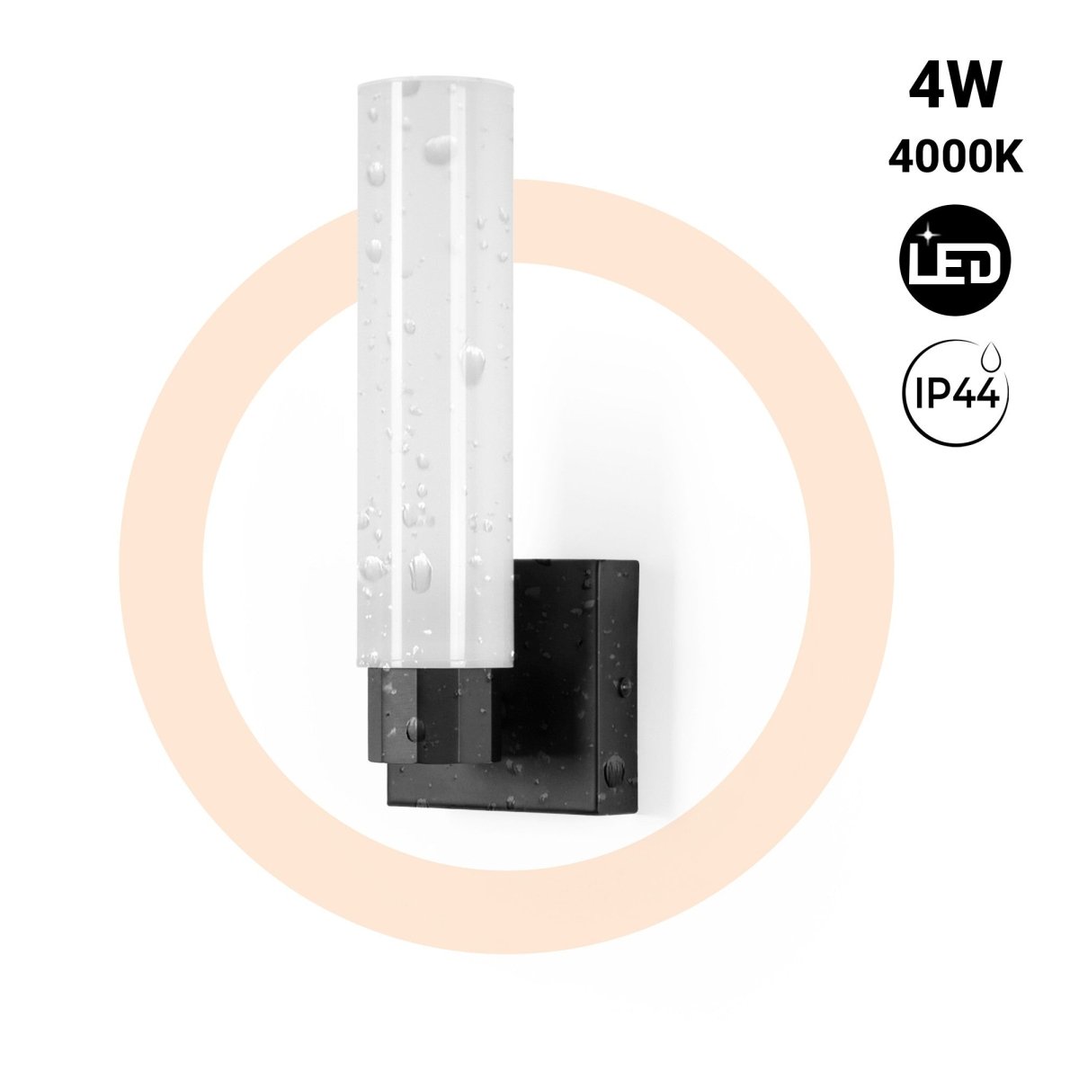 Aplique LED tubular para baño - 4W - 320lm - IP44 - Barcelona Led-