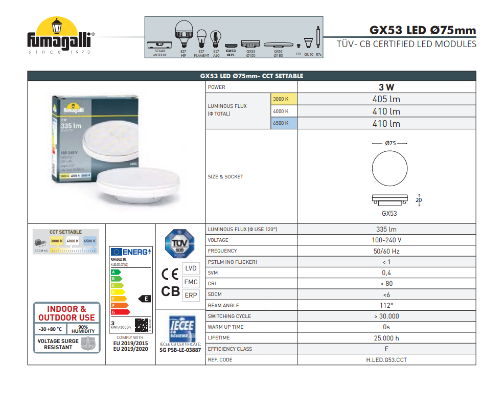 Baliza LED exterior superficie "EXTRALETI 100 - FUMAGALLI"- 3W (8)
