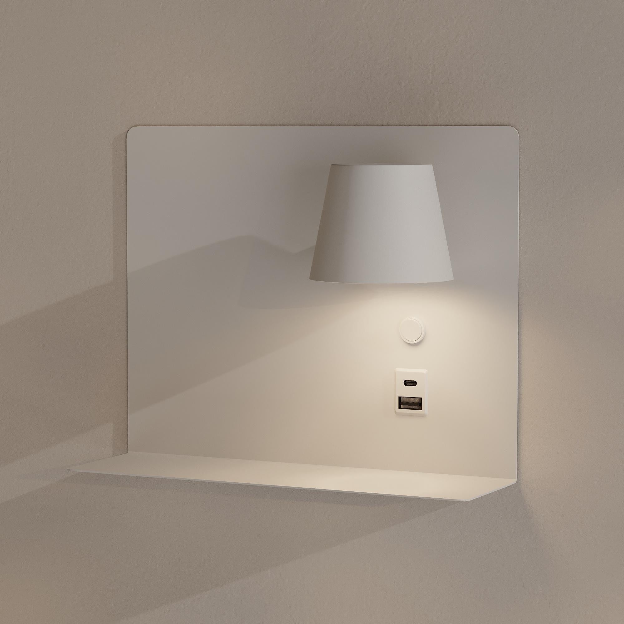 Aplique de pared para lectura con puerto USB y USBC "BASKOP" - 6W - Izquierda y Derecha (4)