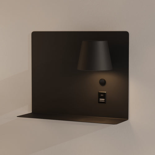 Aplique de pared para lectura con puerto USB y USBC 