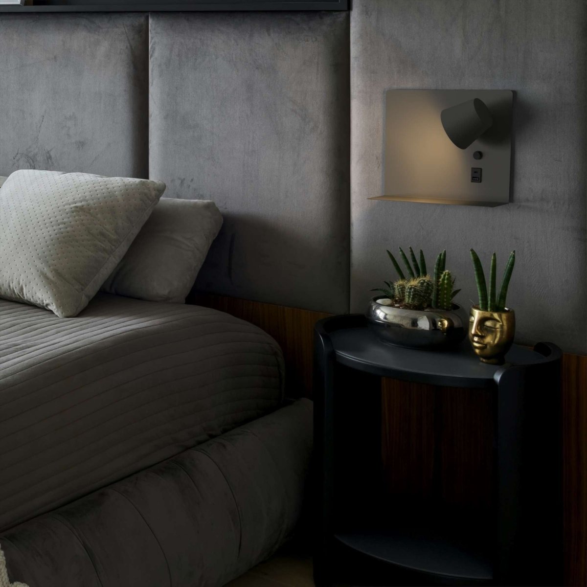 Aplique de pared para lectura con puerto USB y USBC "BASKOP" - 6W - Izquierda y Derecha - Barcelona Led-Decoración