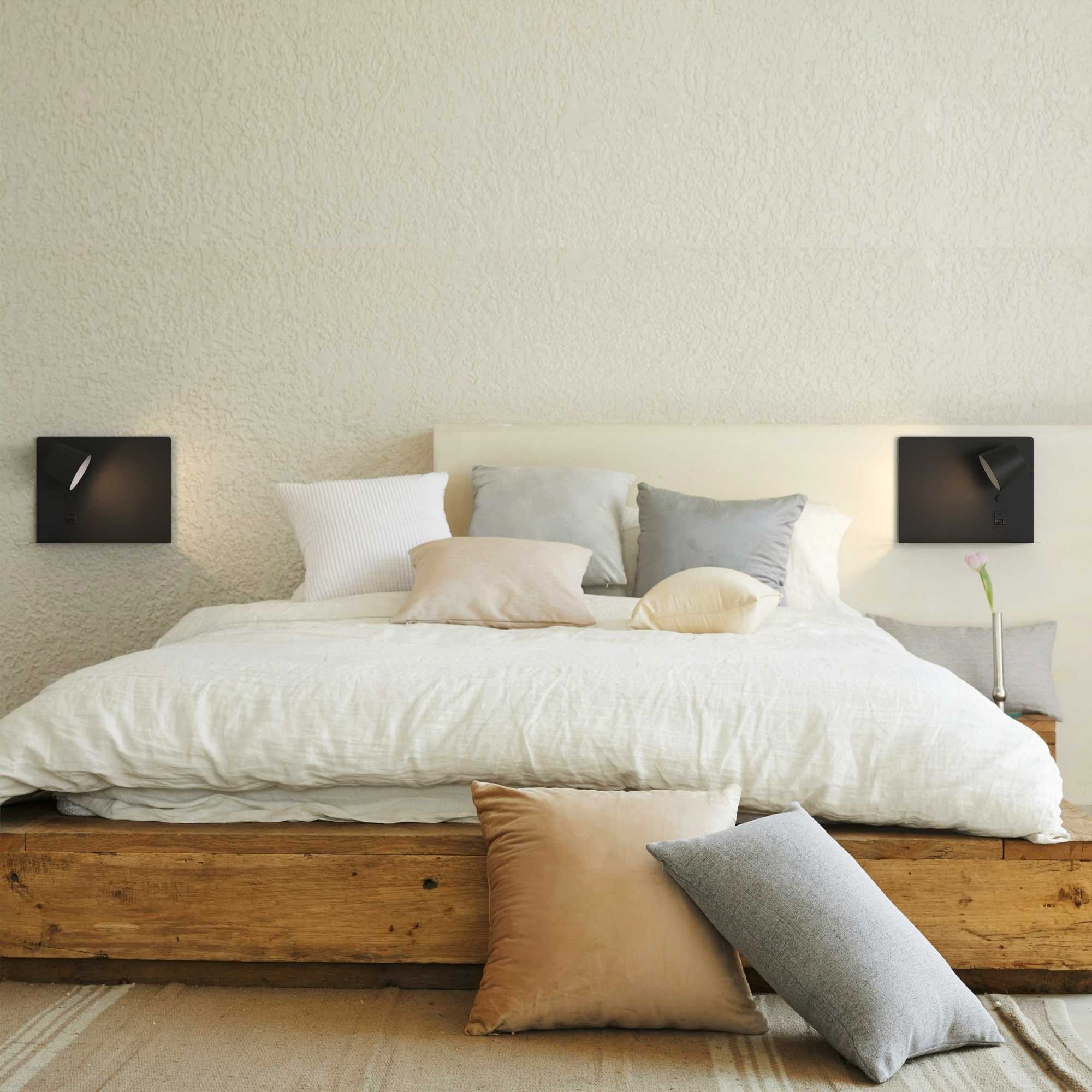 Aplique de pared para lectura con puerto USB y USBC "BASKOP" - 6W - Izquierda y Derecha (32)