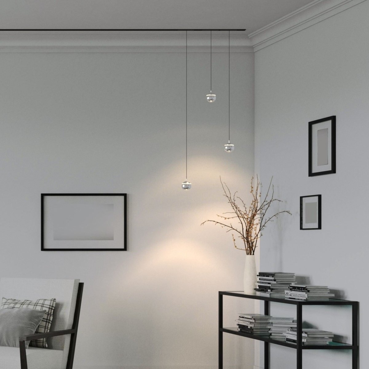 Lámpara colgante LED para carril magnético 48V "JADE"- Ø10 - 7W - 2700K - Chip OSRAM - Barcelona Led-