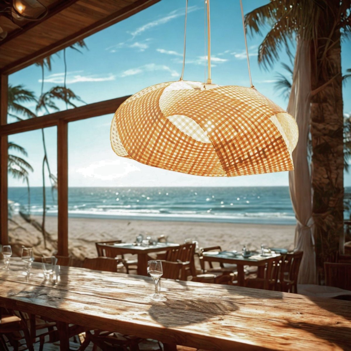 Lámpara colgante de mimbre "NIDO" - E27 - Barcelona Led-Decoración