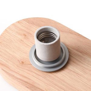 Aplique de pared bola cristal "SOMA" con interruptor - E27 - Madera (2)