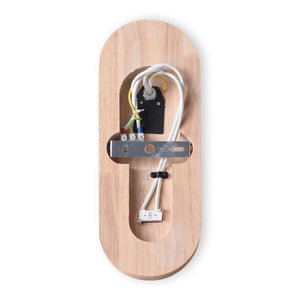 Aplique de pared bola cristal "SOMA" con interruptor - E27 - Madera (4)