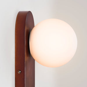 Aplique de pared bola cristal "SOMA" con interruptor - E27 - Madera (13)