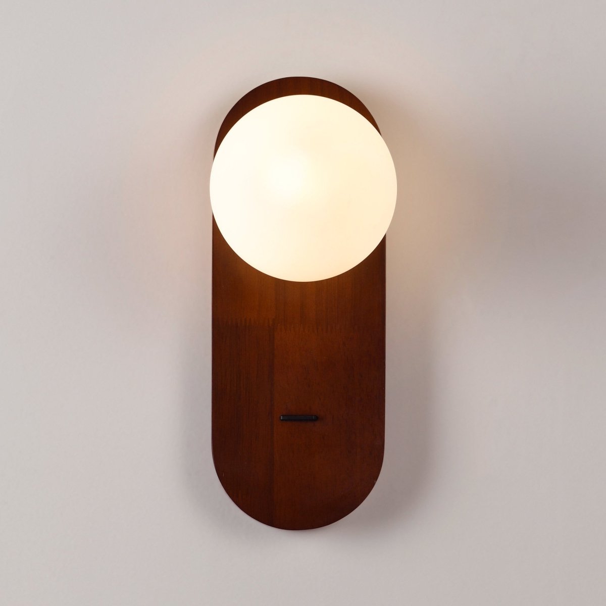 Aplique de pared bola cristal "SOMA" con interruptor - E27 - Madera - Barcelona Led-Decoración