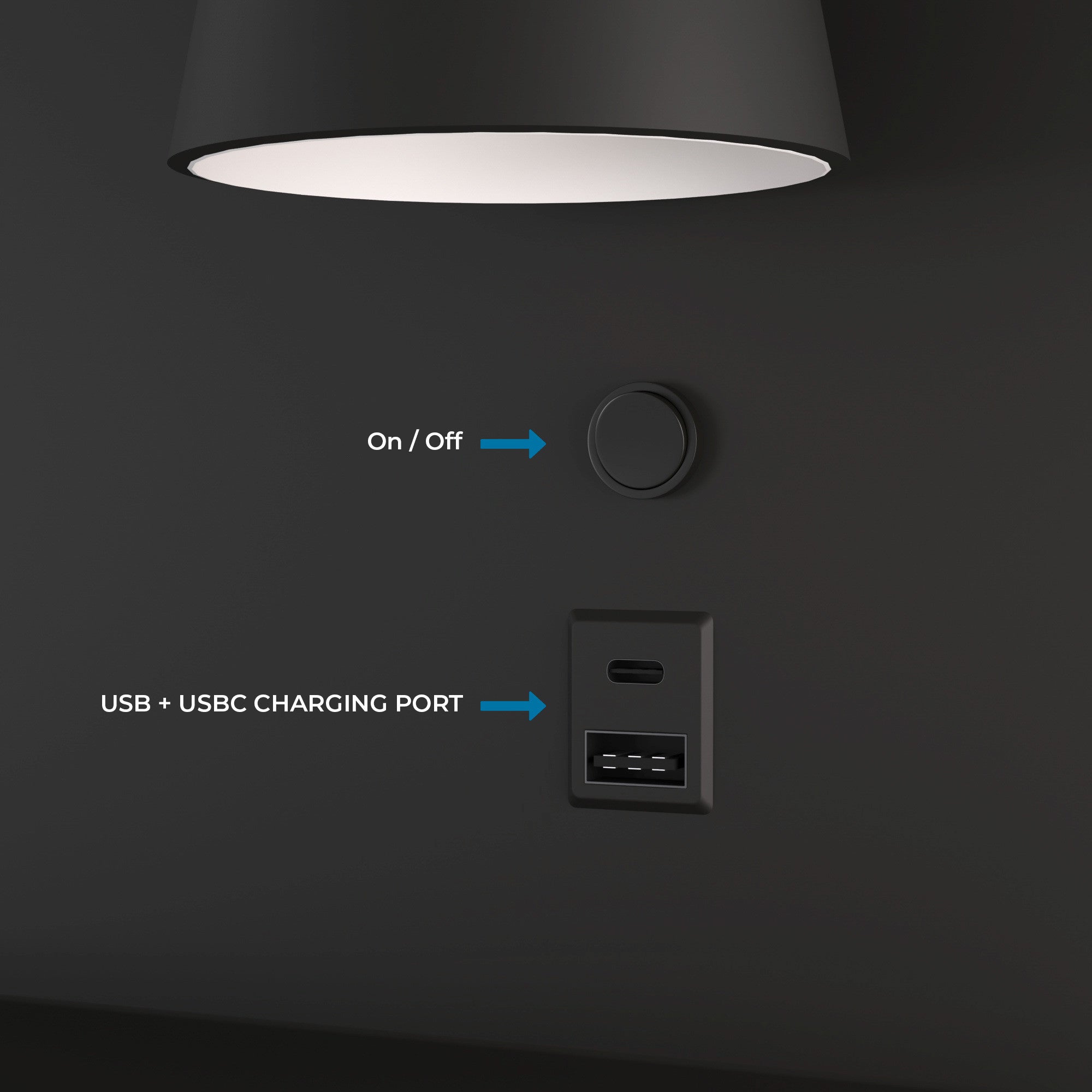 Aplique de pared para lectura "BASKOP" - 6W - CCT - Puerto USB + USB-C (7)