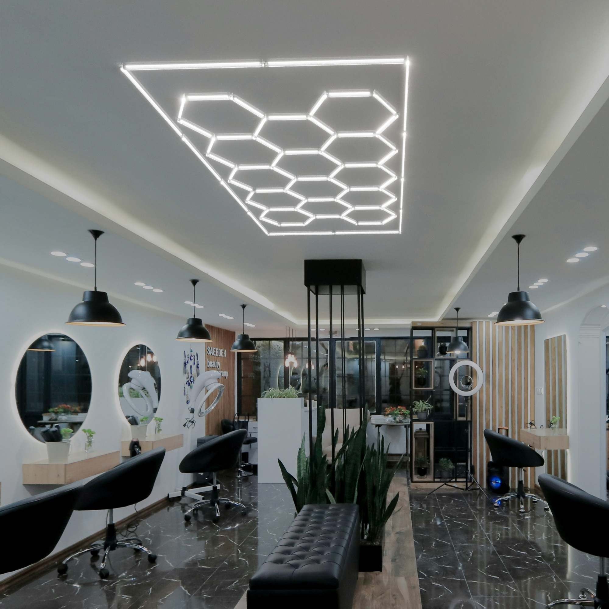 Lámpara LED hexagonal - 6500K - 14 hexágonos + Rectángulo 5m (4)