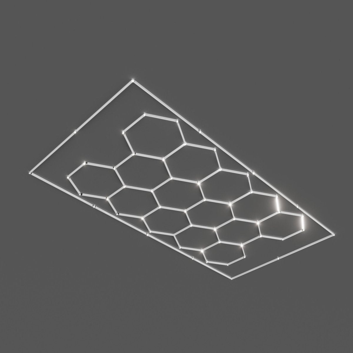 Lámpara LED hexagonal - 6500K - 14 hexágonos + Rectángulo 5m - Barcelona Led-