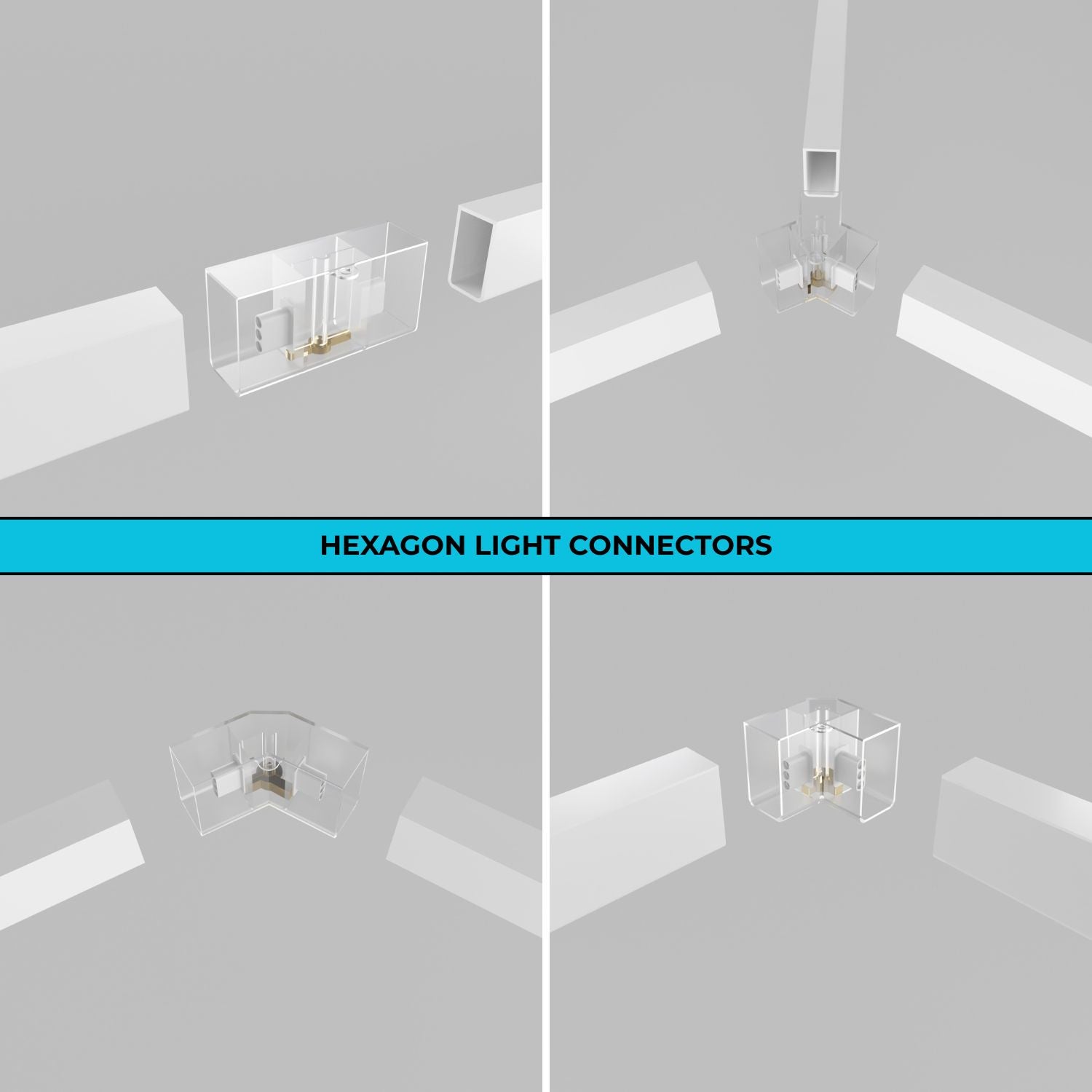Lámpara LED hexagonal - 6500K - 14 hexágonos + Rectángulo 5m (8)