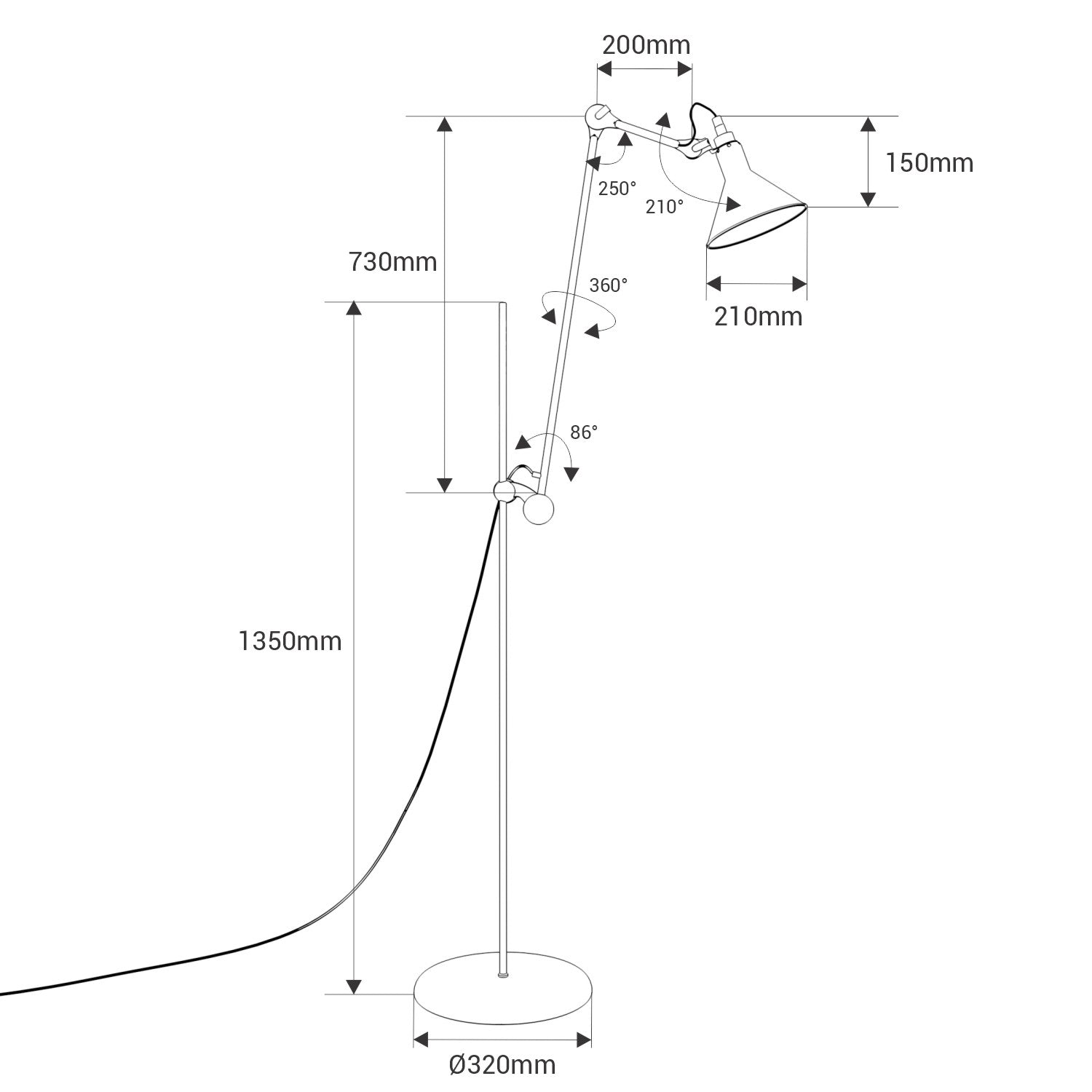 Lámpara de pie "Ruby 215" - E27 (16)