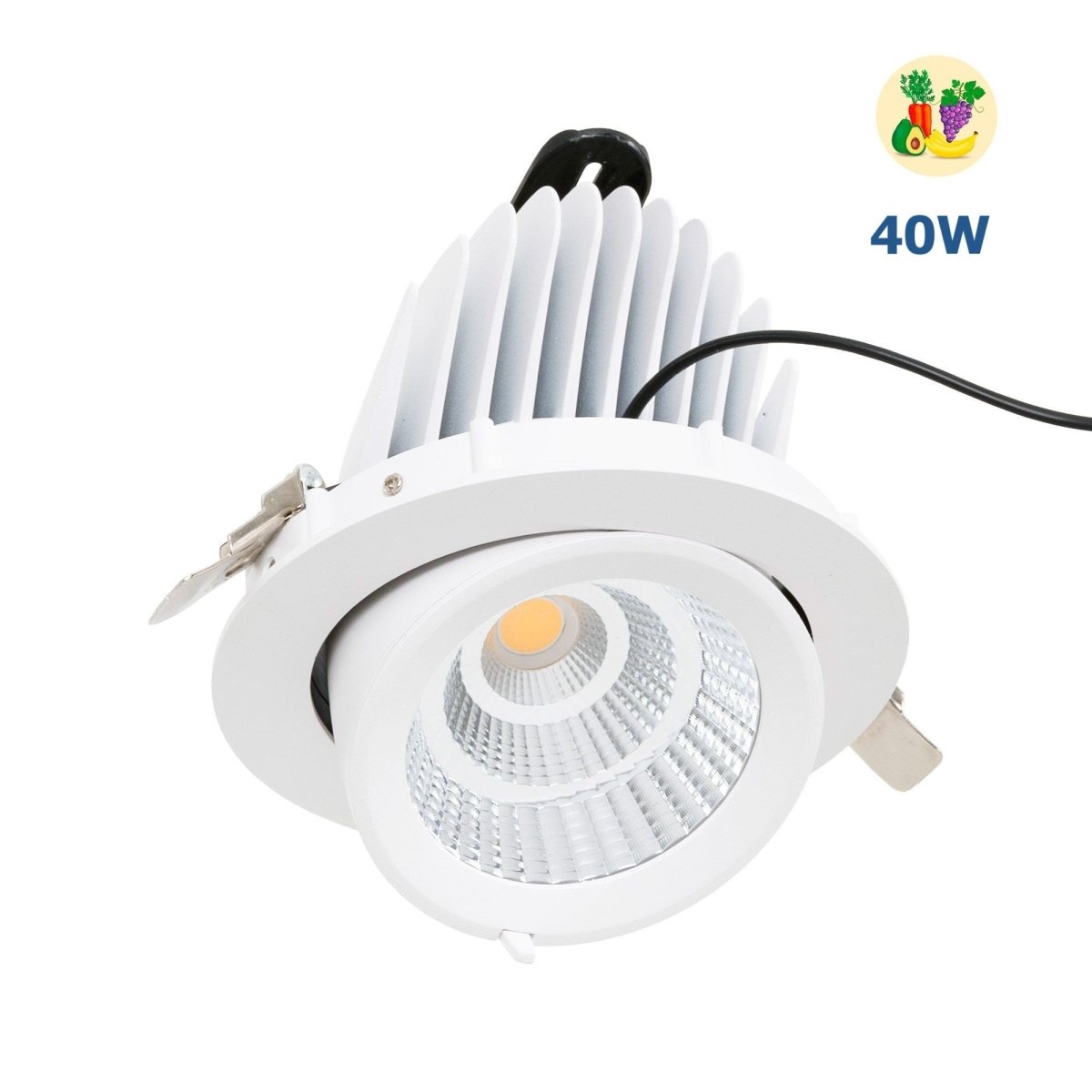 Downlight LED basculante empotrable - Chip especial para comercios - 40W - Barcelona Led-
