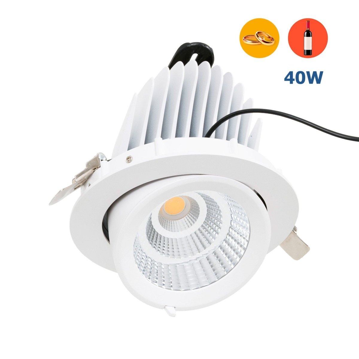 Downlight LED basculante empotrable - Chip especial para comercios - 40W - Barcelona Led-