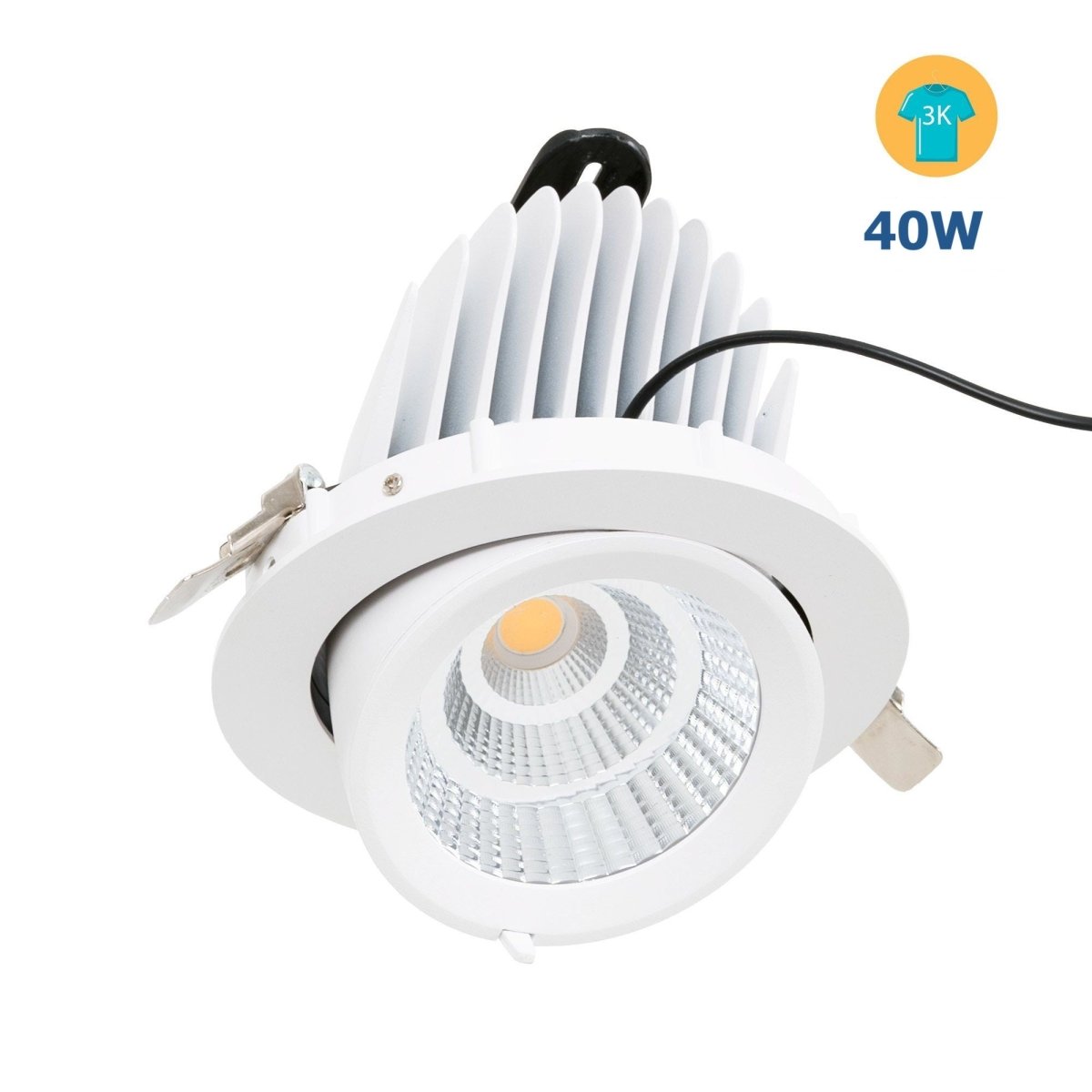 Downlight LED basculante empotrable - Chip especial para comercios - 40W - Barcelona Led-