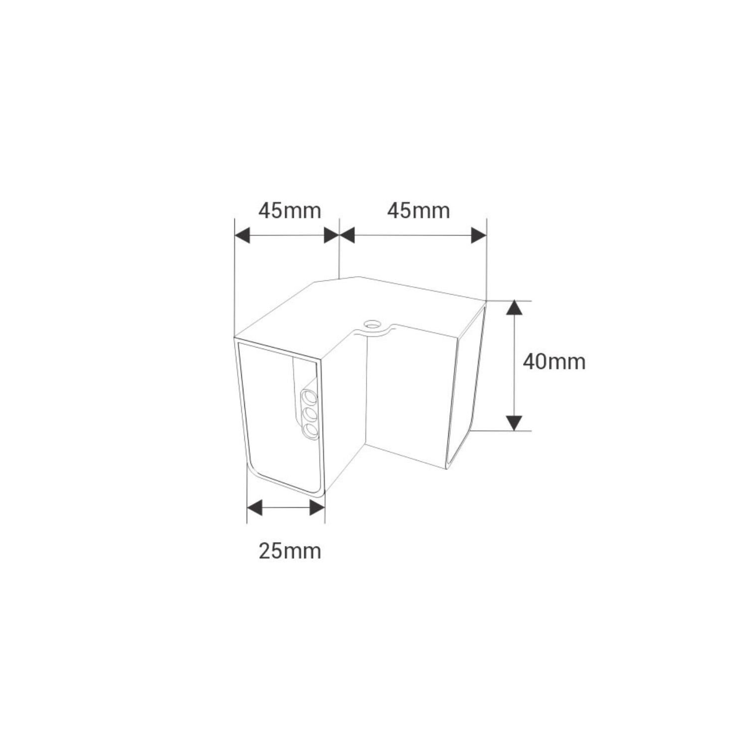 Conector en V para hexágono - 90° - 2,2 cm (8)