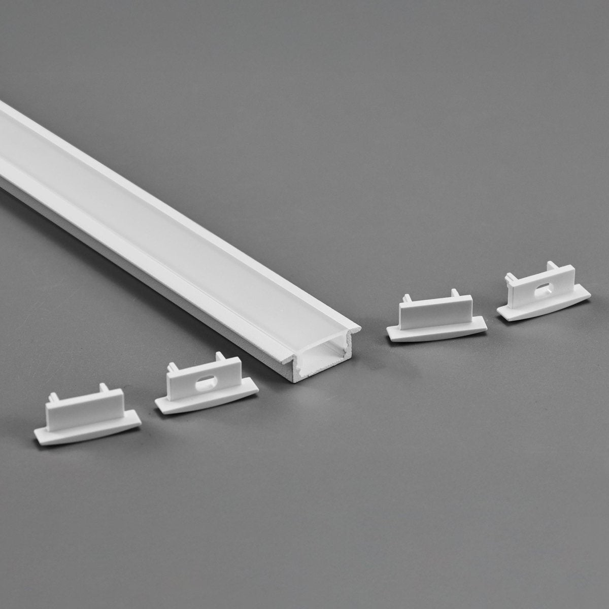 Perfil tira LED empotrable con difusor - Kit completo - 8,5x12mm - Tira LED ≤10mm - 2 metros - Barcelona Led-