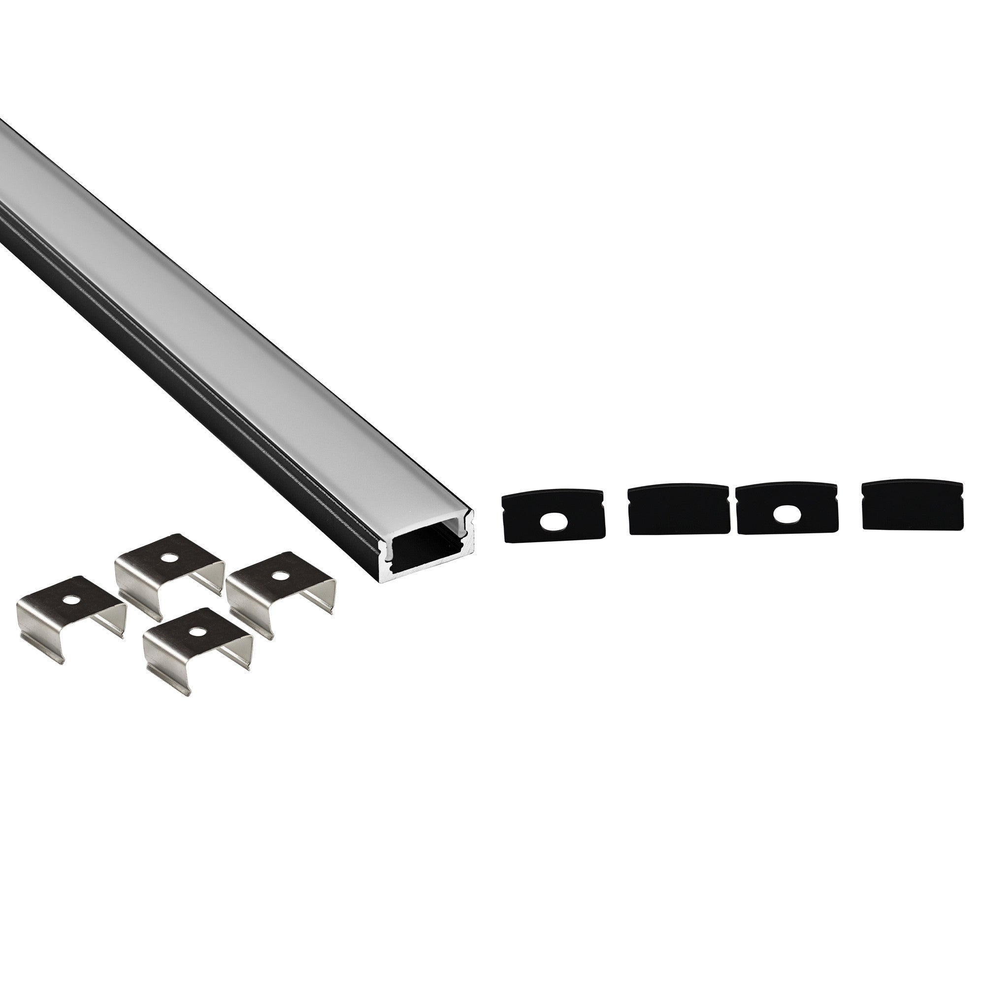 Perfil tira LED de superficie con difusor - Kit completo - 12x8,5mm - Tira LED ≤10mm - 2 metros (6)