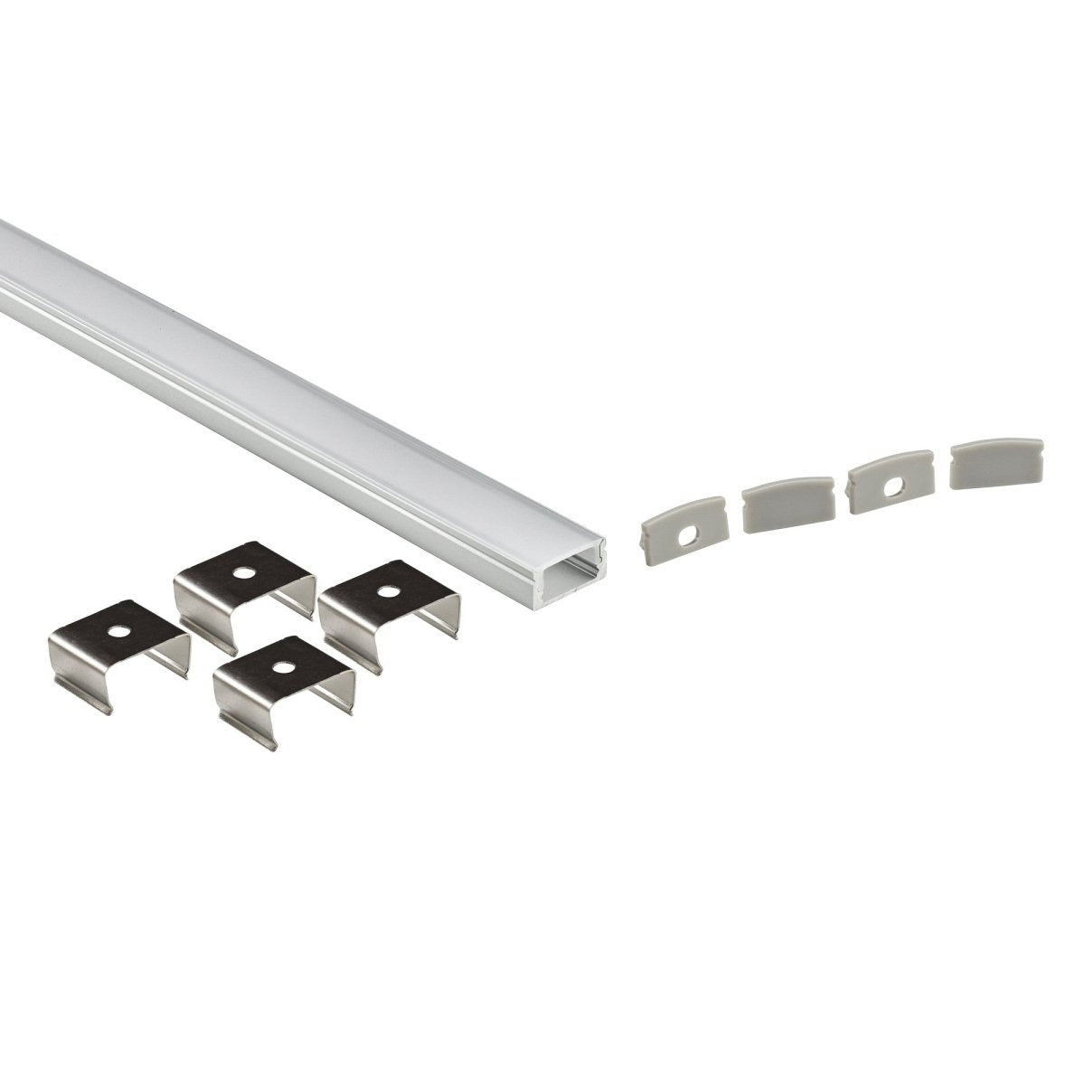 Perfil tira LED de superficie con difusor - Kit completo - 17x8,5mm - Tira LED ≤10mm - 2 metros - Barcelona Led-