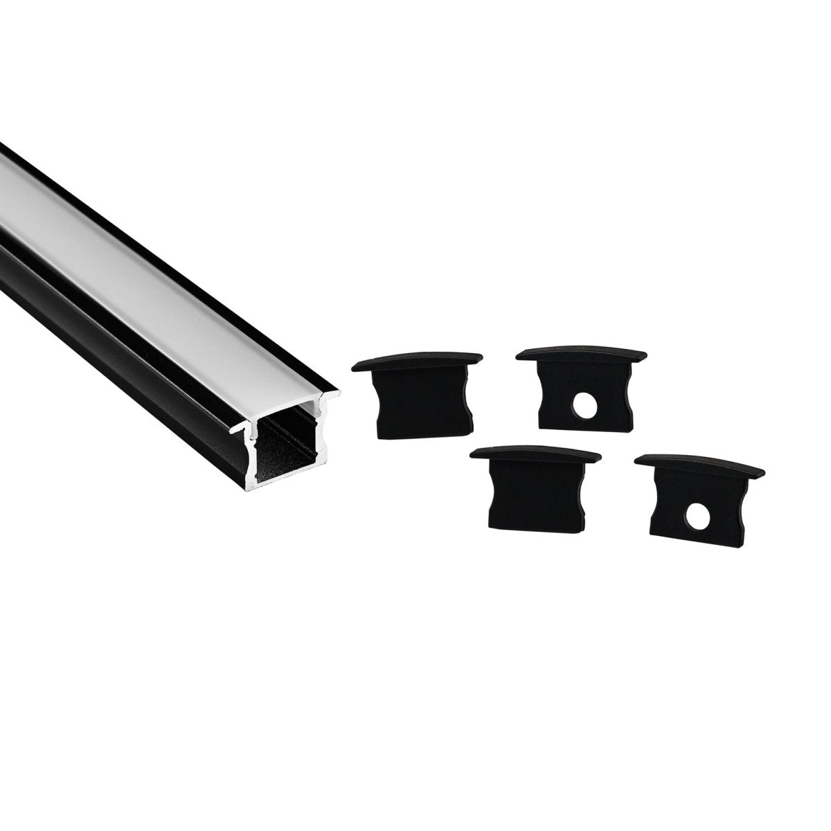 Perfil tira LED empotrable con difusor - Kit completo - 12,2x13mm - Tira LED ≤10mm - 2 metros - Barcelona Led-