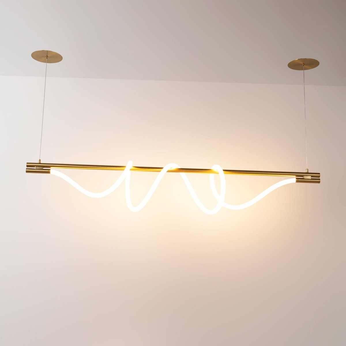 Lámpara colgante moderna neón ondulante "Corda" - 360º - 45W - 3000K - Barcelona Led-Decoración