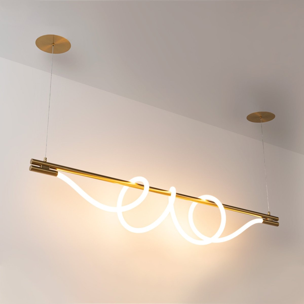 Lámpara colgante moderna neón ondulante "Corda" - 360º - 45W - 3000K - Barcelona Led-Decoración