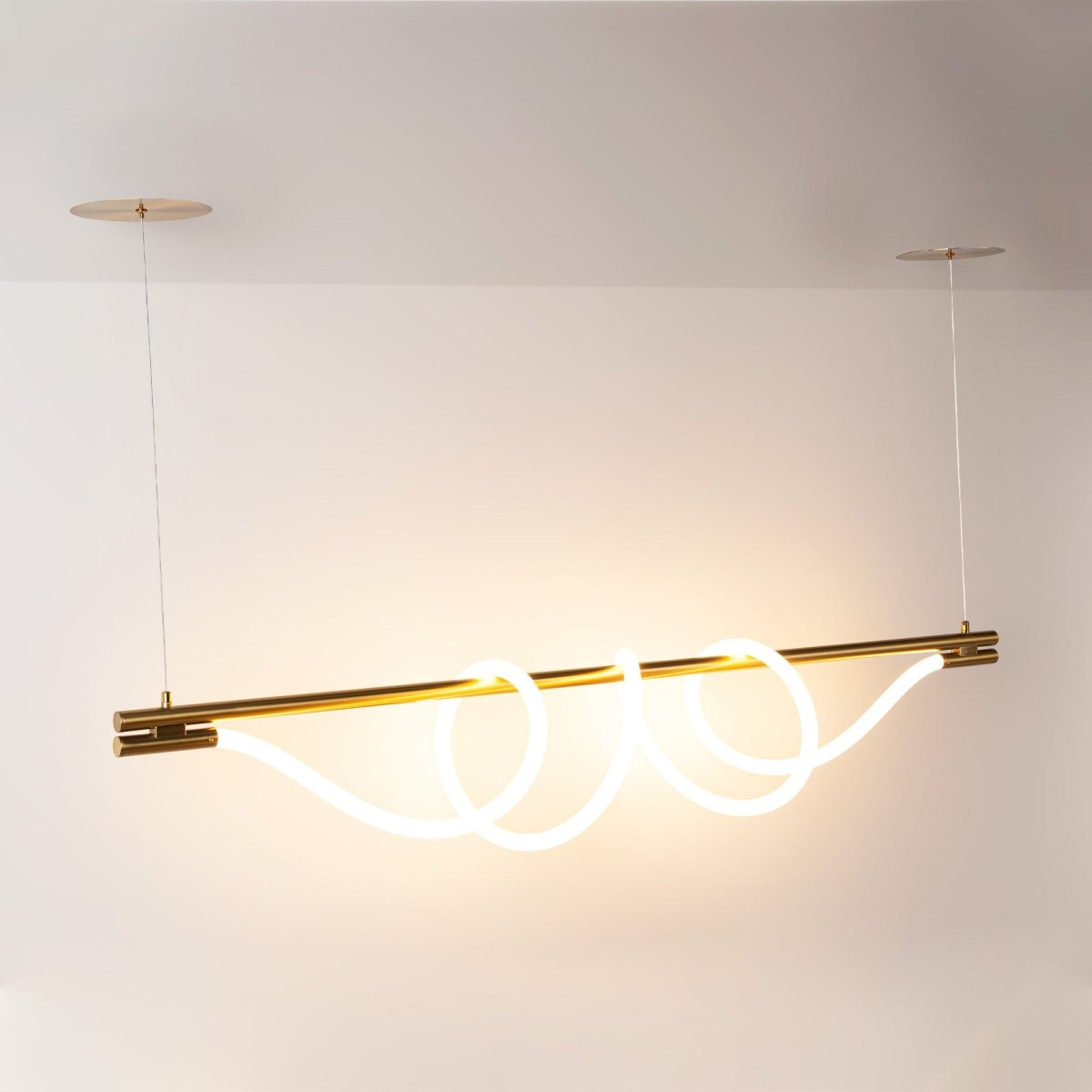 Lámpara colgante moderna neón ondulante "Corda" - 360º - 45W - 3000K - Barcelona Led-Decoración