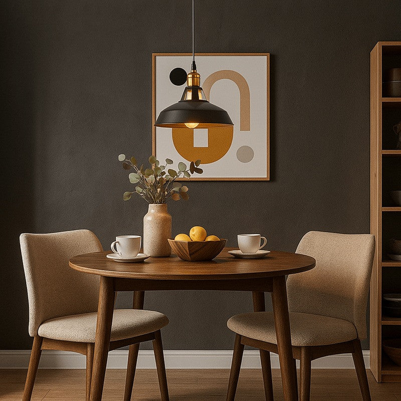 Lámpara industrial retro colgante "MANACOR" con cúpula de metal (10)