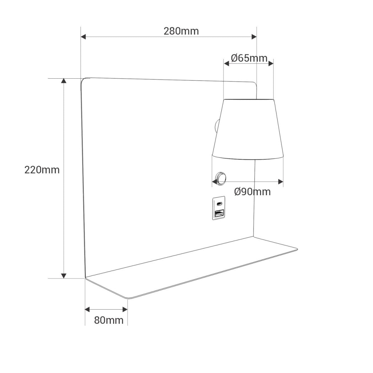Aplique de pared para lectura con puerto USB y USBC "BASKOP" - 6W - Izquierda y Derecha - Barcelona Led-Decoración