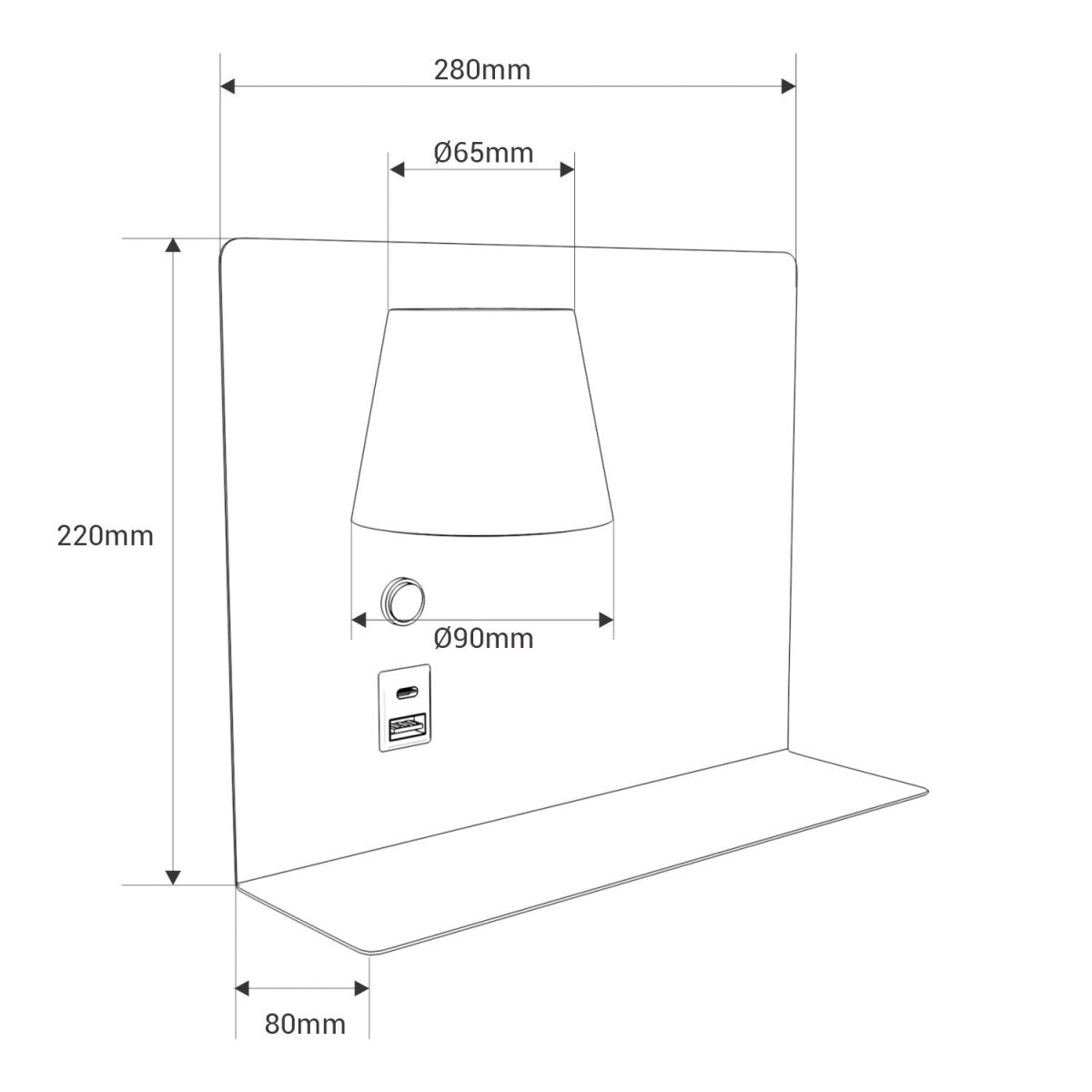 Aplique de pared para lectura con puerto USB y USBC "BASKOP" - 6W - Izquierda y Derecha - Barcelona Led-Decoración