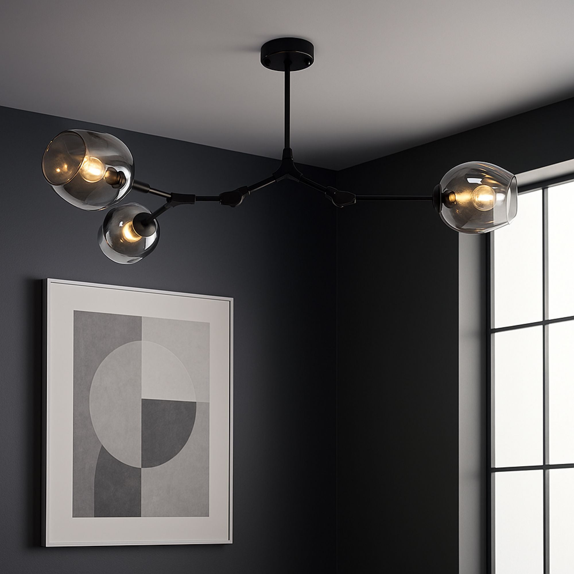 Lámpara de techo articulada "ORIÓN 3" - 3 x E27 (28)