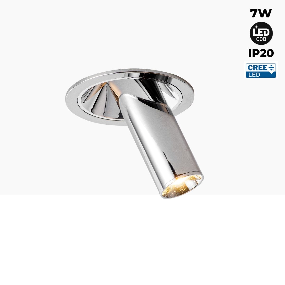 Foco LED empotrable orientable "ALAI" - Zoom - 100mm - 2800K - LED COB - chip Cree - 7W - Barcelona Led-