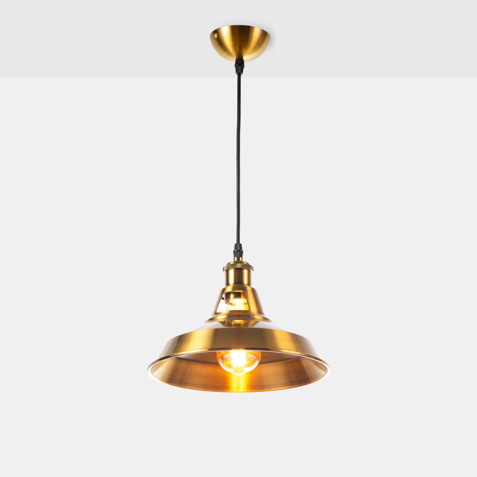 Lámpara industrial retro colgante "MANACOR" con cúpula de metal (28)