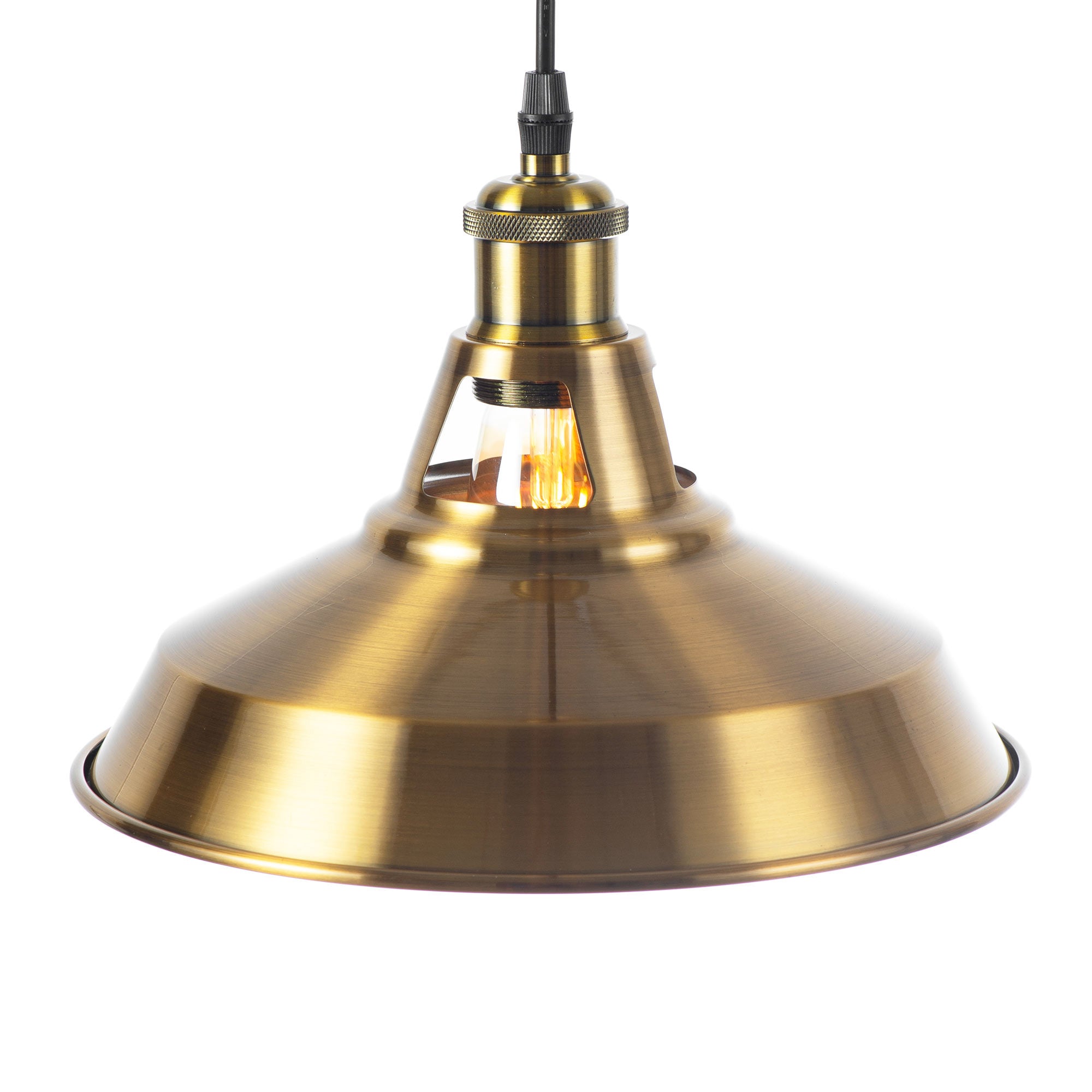 Lámpara industrial retro colgante "MANACOR" con cúpula de metal (29)